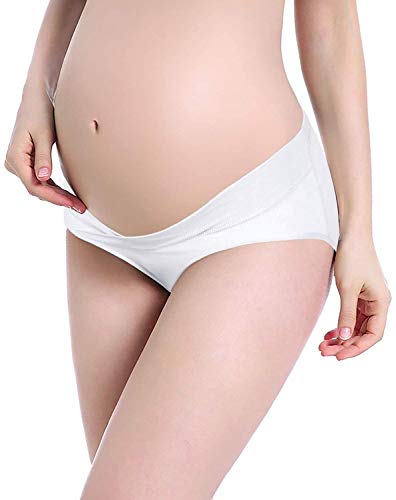 HBselect 6 Bragas Embarazadas Algodon U Forma Braguitas para Premamá Cintura Bajo Bragas Maternidad