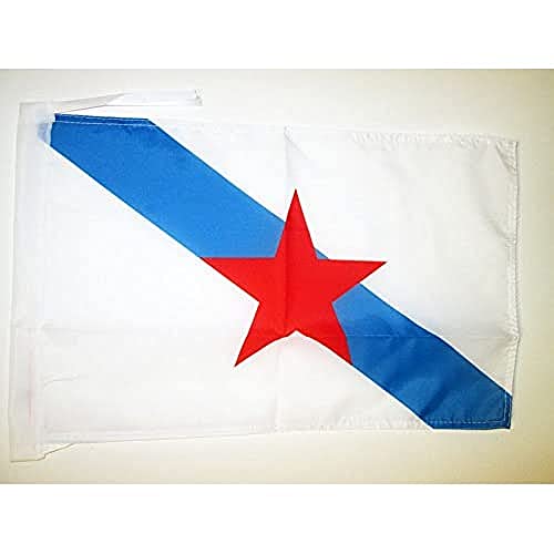 AZ FLAG Bandera de Galicia ESTRELEIRA 45x30cm - BANDERINA INDEPENDENTISTA GALLEGA - NACIONALISMO Gallego 30 x 45 cm cordeles
