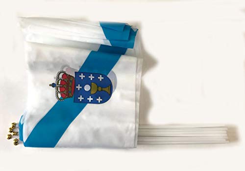 Durabol 12PCS Bandera de Mano de Galicia Comunidades autónomas de España (20X30CM) (Galicia)