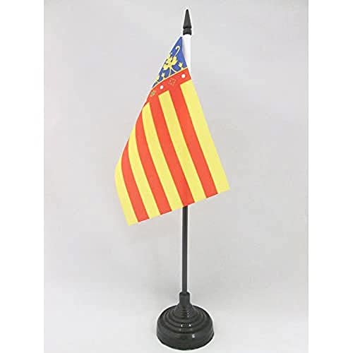 AZ FLAG Bandera de Mesa de la Comunidad Valenciana 15x10cm - BANDERINA de DESPACHO Valenciana 10 x 15 cm