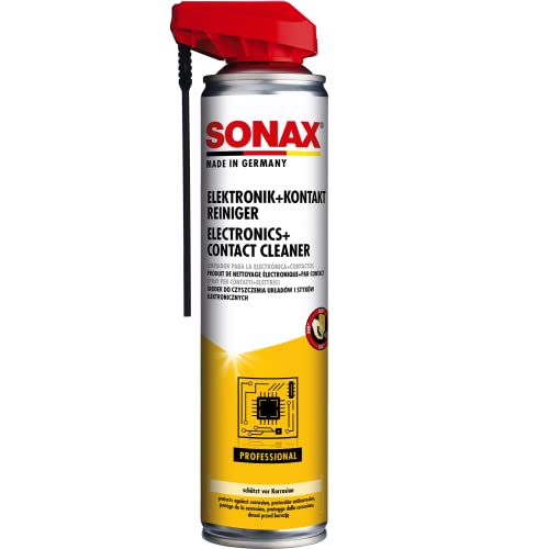 SONAX Limpiador para sistemas electrónicos + contactos con EasySpray (400 ml) limpia contactos electrónicos, conexiones por inserción y otros componentes eléctricos | N.° 04603000