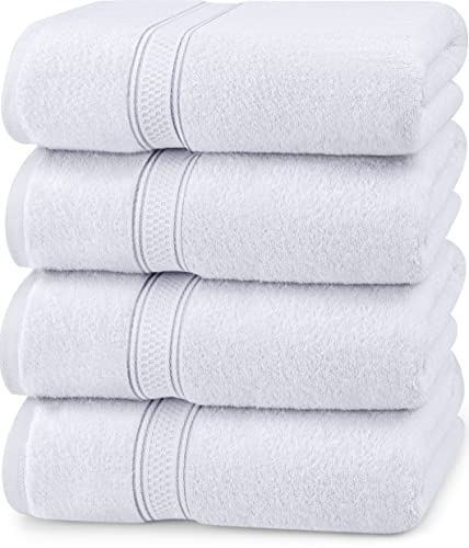Utopia Towels - Conjunto de Toallas de baño (Paquete de 4, 69 x 137 cm) Toallas de algodón 100% Ring-Spun (Blanco)