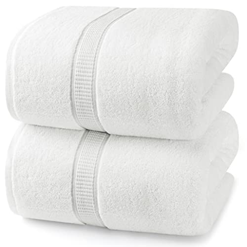 Utopia Towels - Pack de 2 Toallas de Baño Jumbo de Lujo (90 x 180 CM, Negro) - 100% Algodón Ring Spun, Altamente Absorbente, Suave y de Secado Rápido(Blanco)