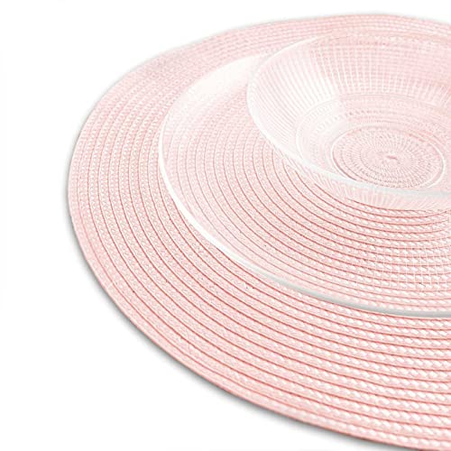 Acan Mantel Individual de plástico y Polipropileno para hostelería, hogar, cafetería, Restaurante, diámetro de 38 cm, Color Rosa.